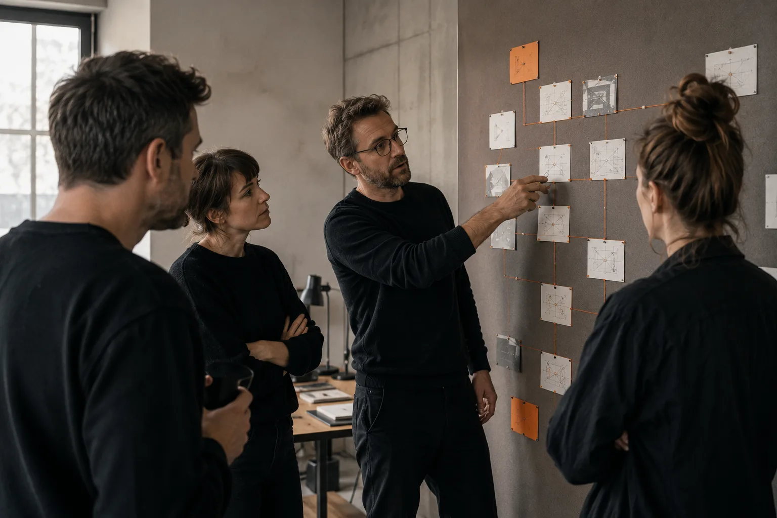 Team bespricht Wissens- und Prozessschritte – Grundlage für einen betrieblichen Assistenten